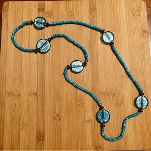 Earthy Turquoise Colored Beaded Necklace